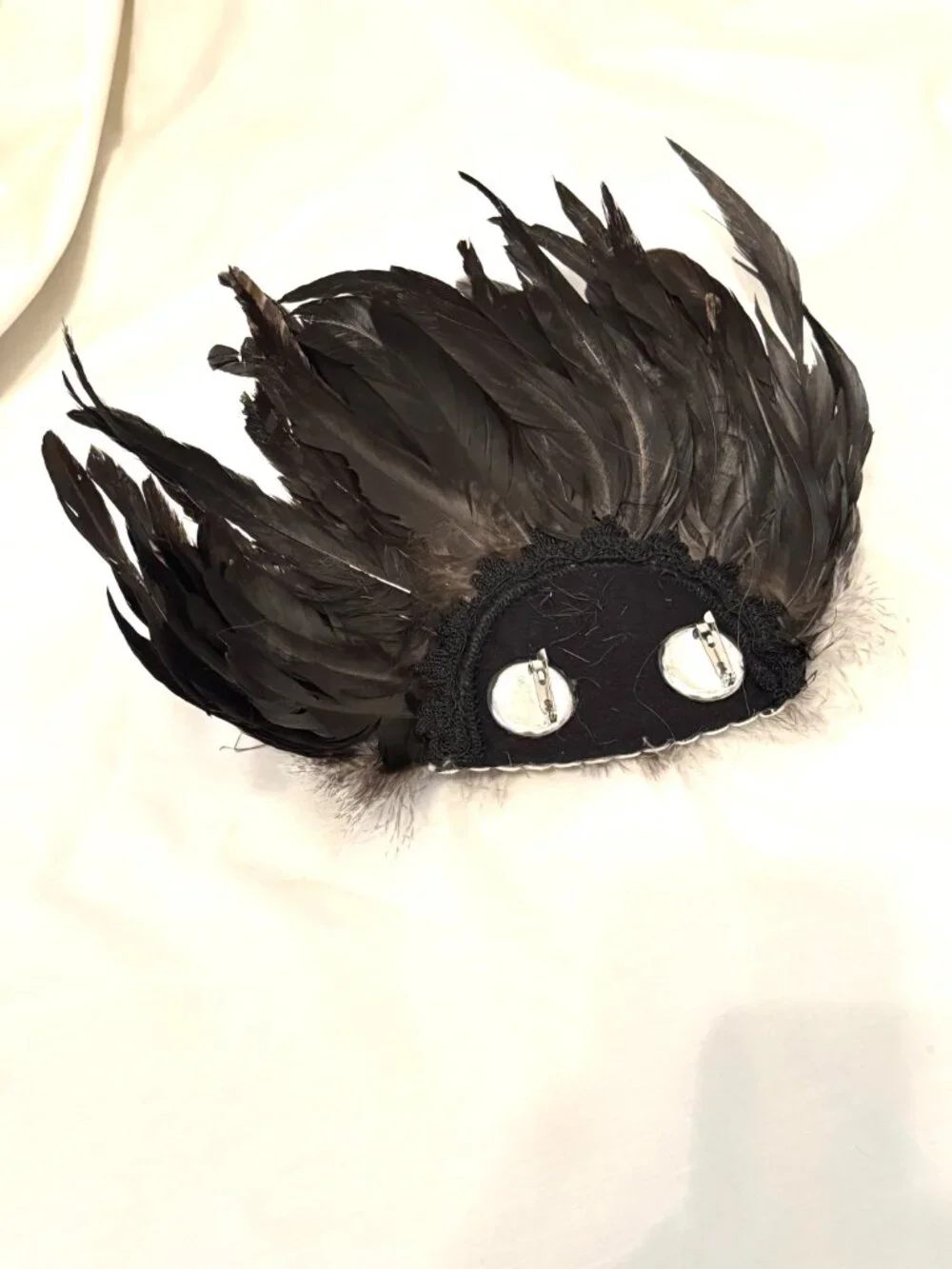 Rooster Coque Feathers Hat Pin Piece Costume Mardi Gras Carnivale Cosplay